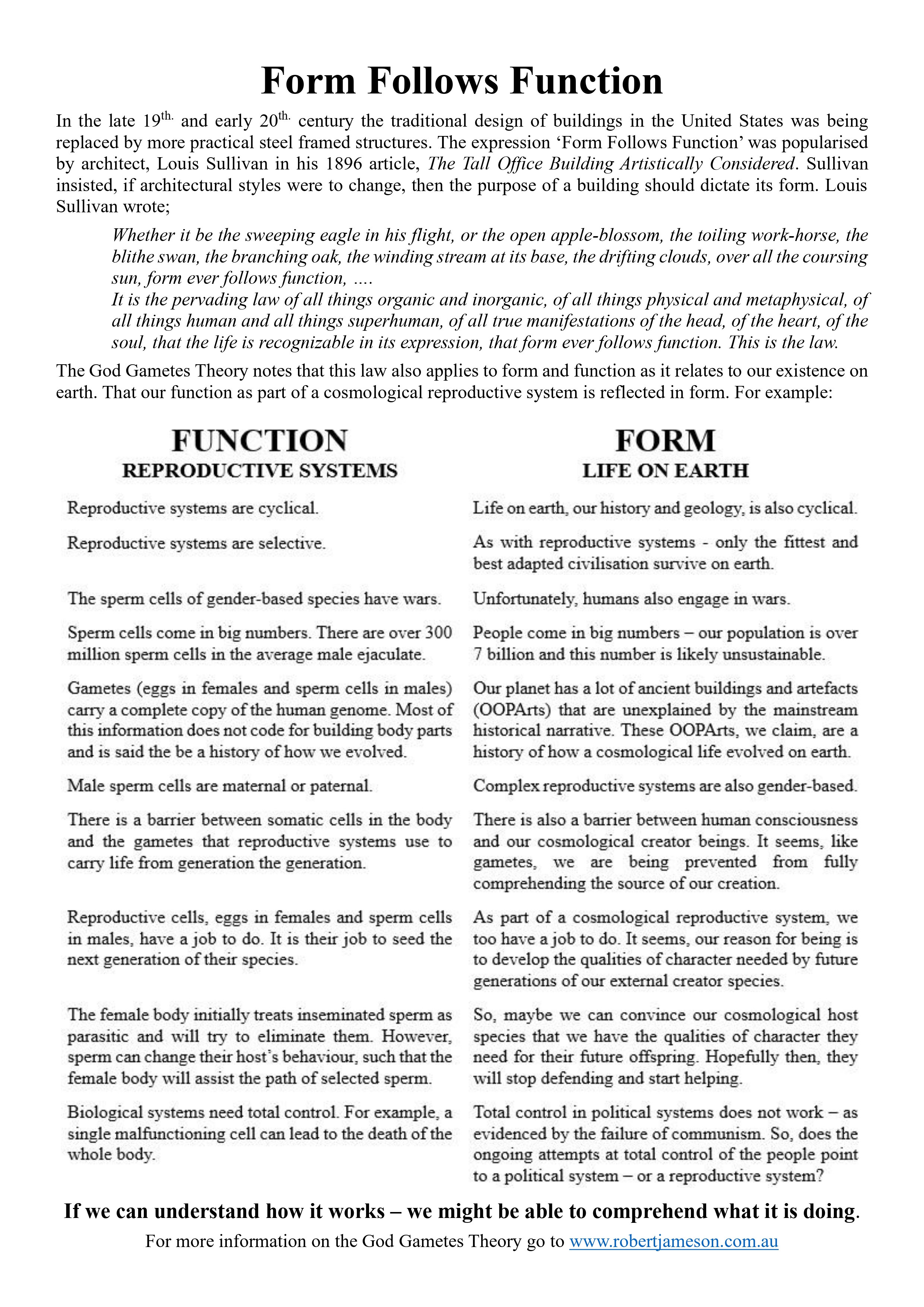 Form Follows Function